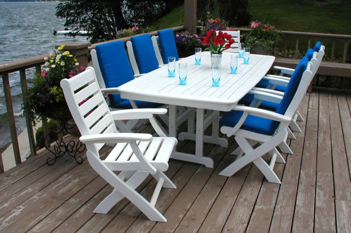 Wooden Outdoor Furniture wc-07 white - Wooden Outdoor Furniture